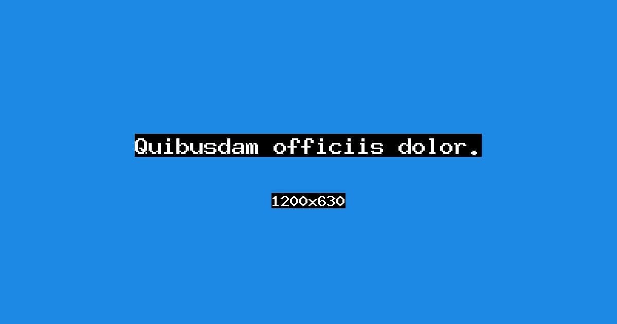 Quibusdam officiis dolor.