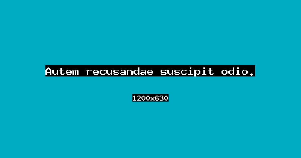 Autem recusandae suscipit odio.