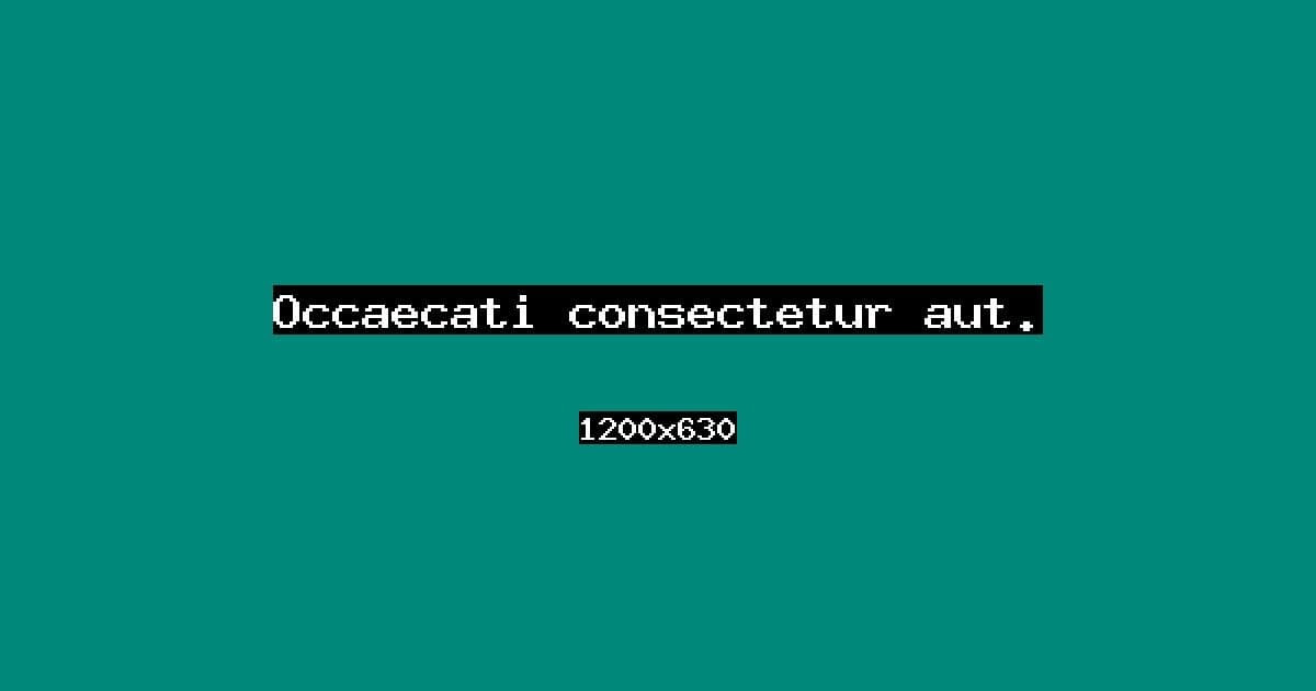 Occaecati consectetur aut.