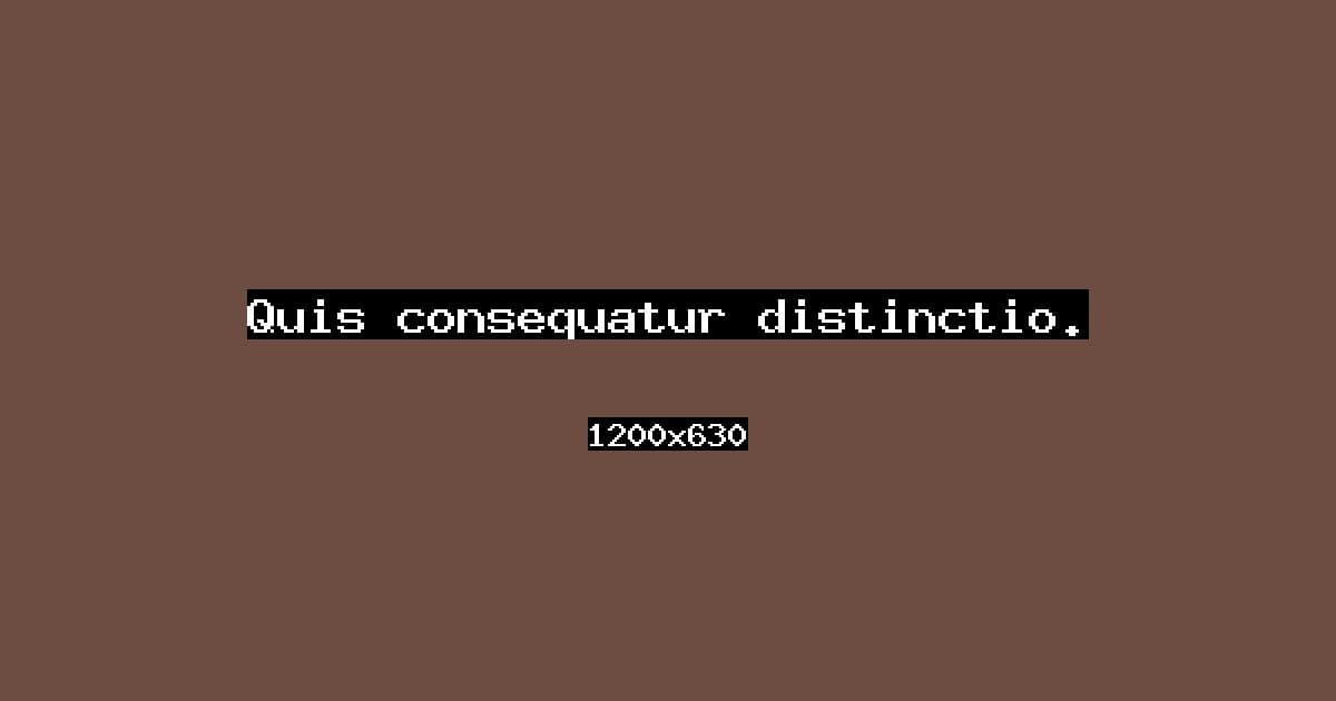Quis consequatur distinctio.