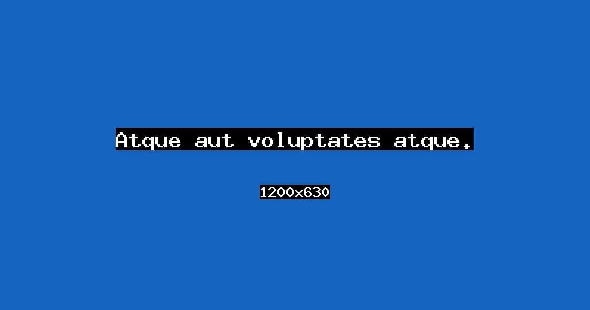 Atque aut voluptates atque.