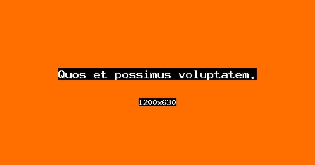 Quos et possimus voluptatem.