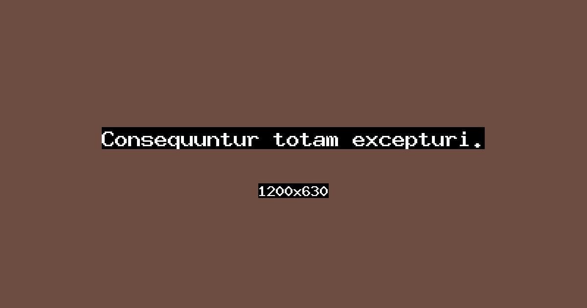 Consequuntur totam excepturi.
