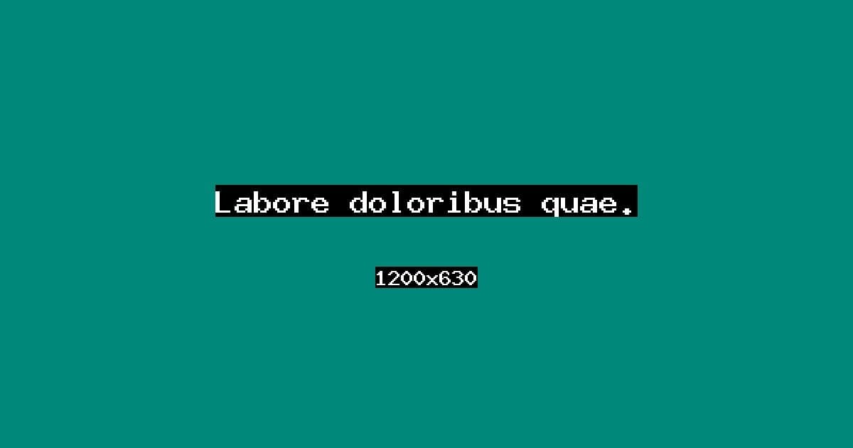 Labore doloribus quae.