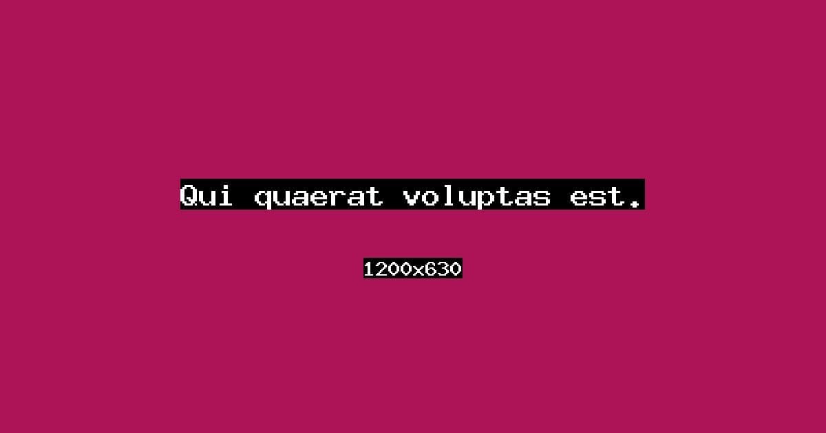 Qui quaerat voluptas est.