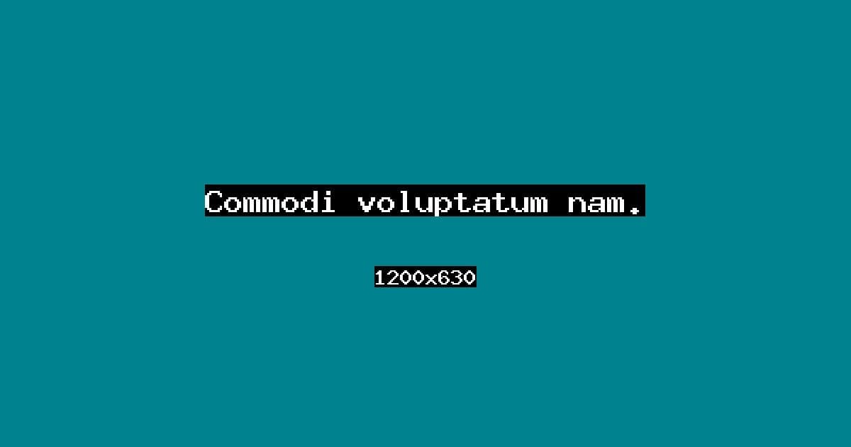 Commodi voluptatum nam.