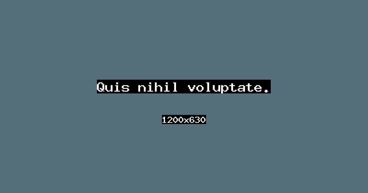 Quis nihil voluptate.