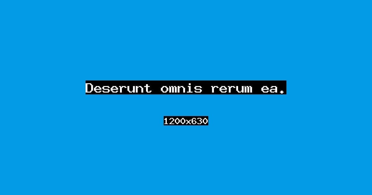 Deserunt omnis rerum ea.