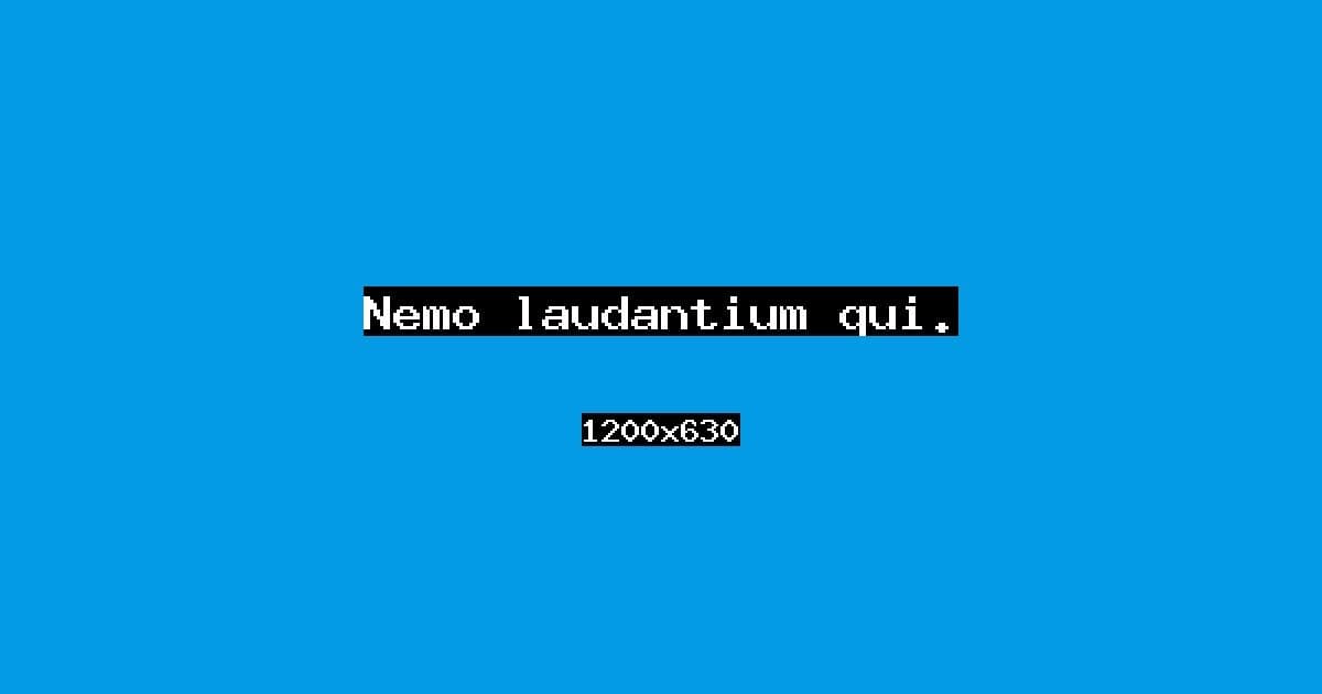 Nemo laudantium qui.