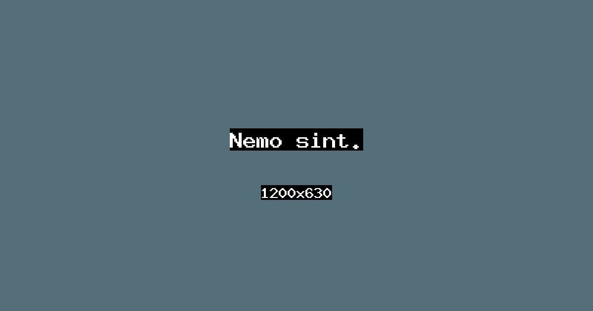 Nemo sint.