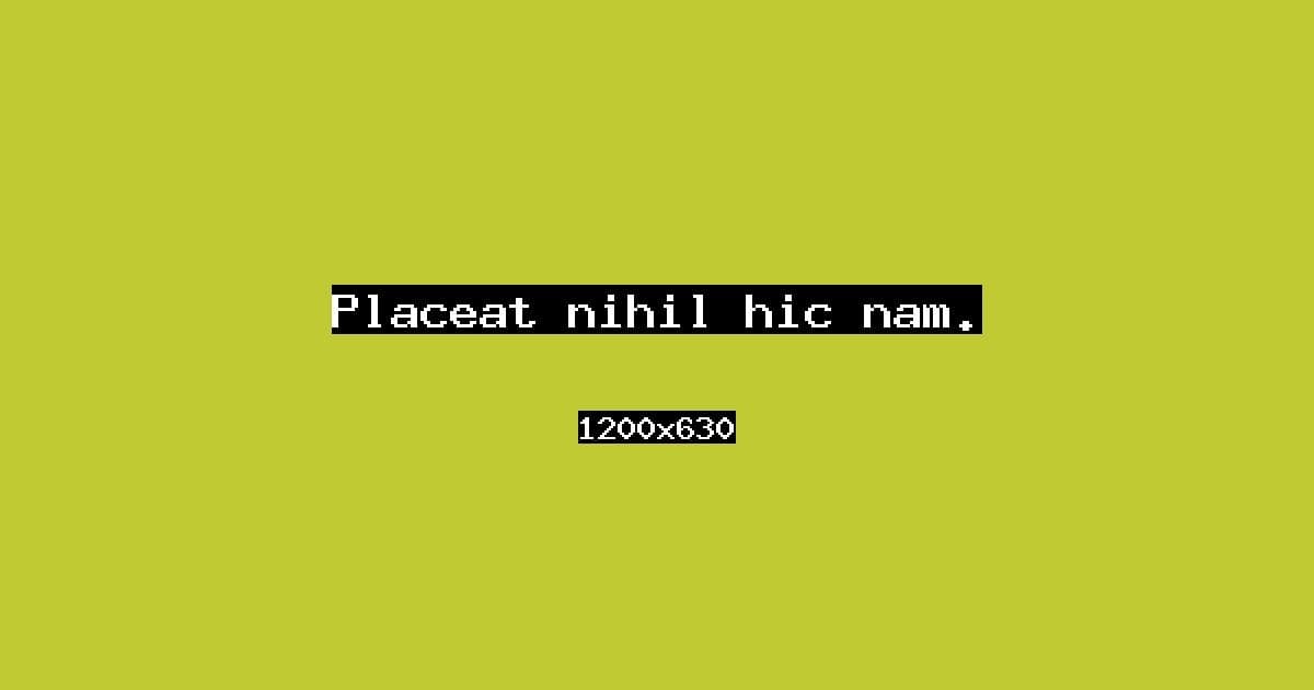 Placeat nihil hic nam.