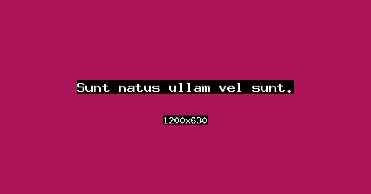 Sunt natus ullam vel sunt.