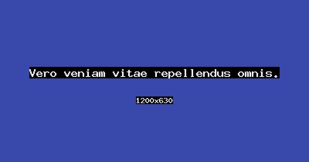 Vero veniam vitae repellendus omnis.
