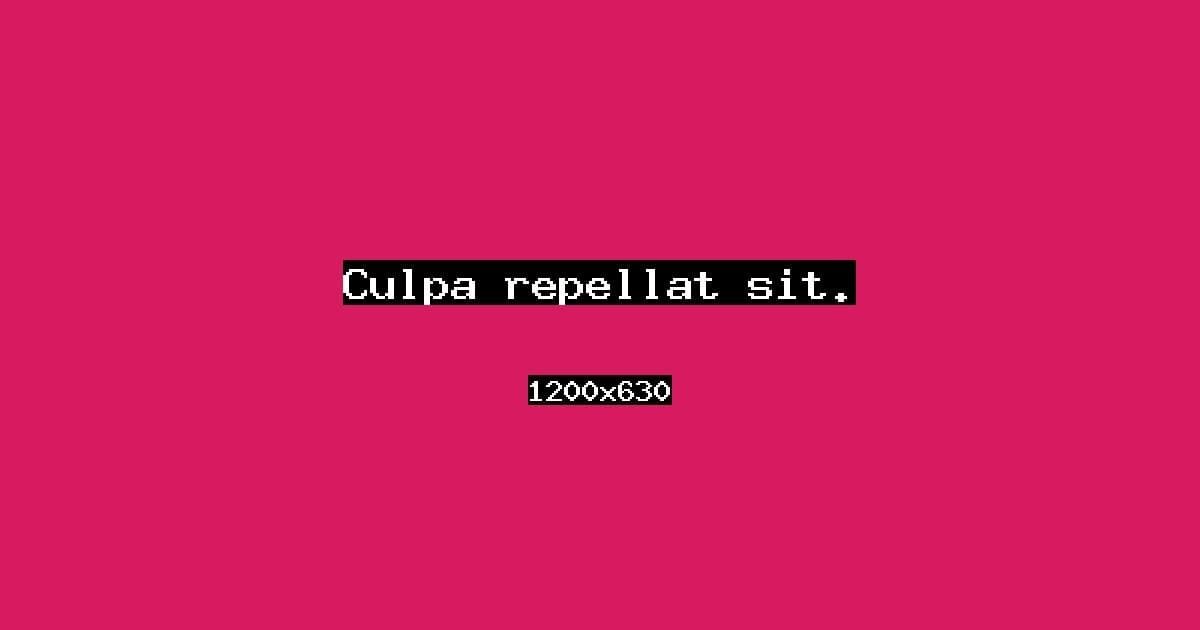 Culpa repellat sit.
