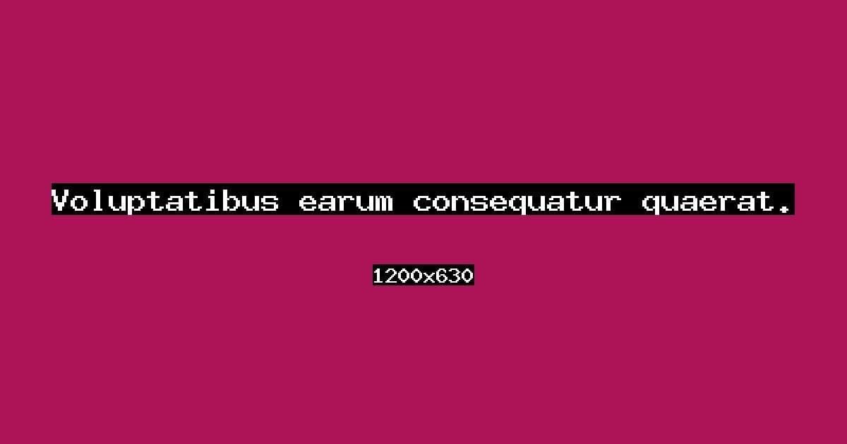 Voluptatibus earum consequatur quaerat.