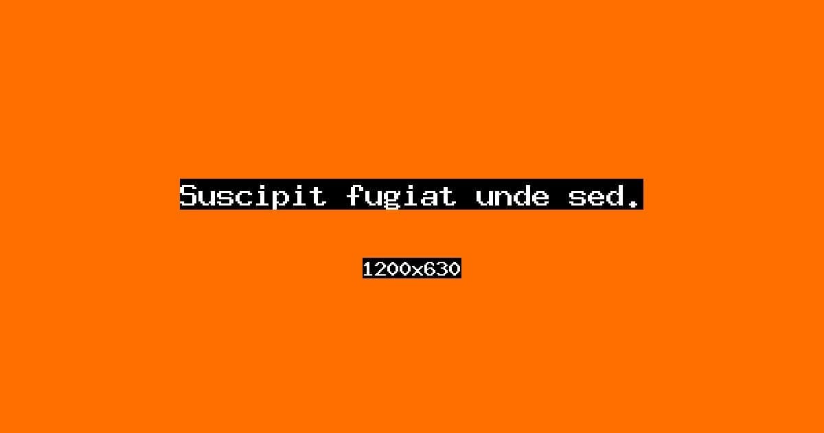 Suscipit fugiat unde sed.