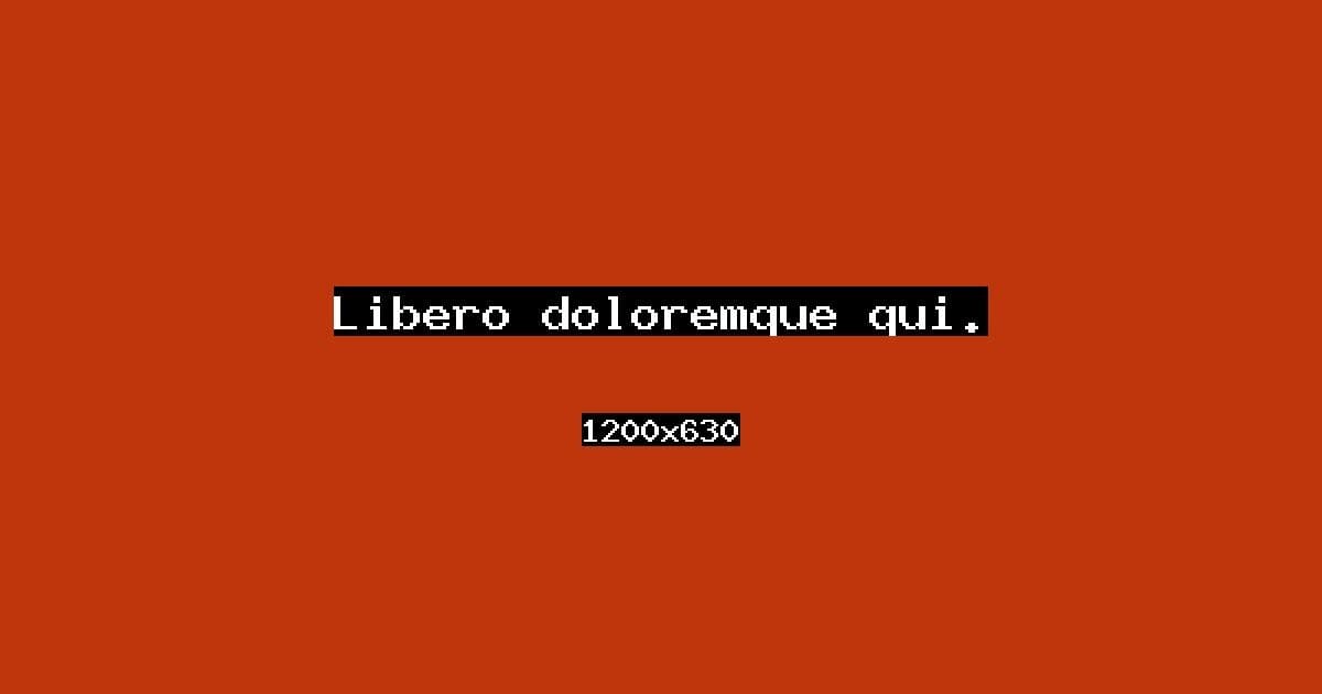 Libero doloremque qui.