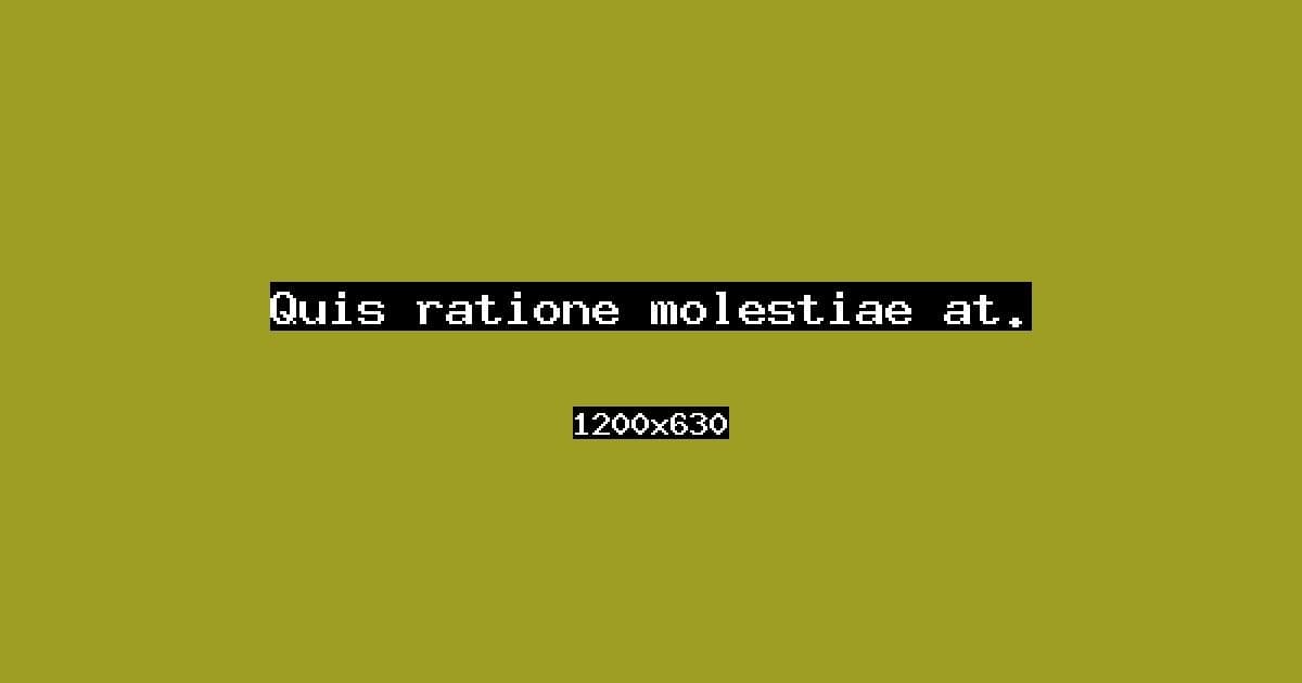 Quis ratione molestiae at.