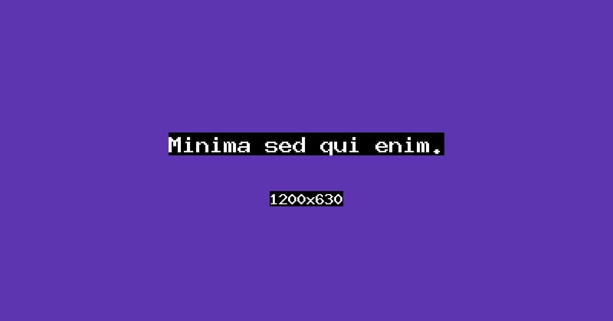 Minima sed qui enim.