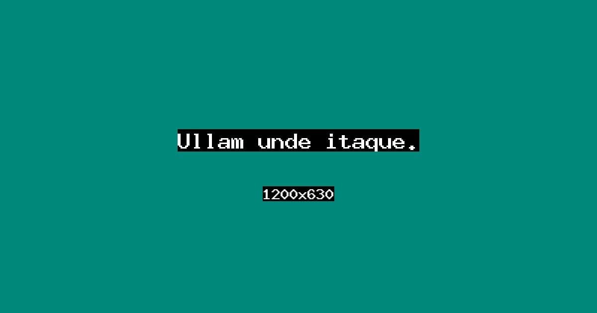 Ullam unde itaque.