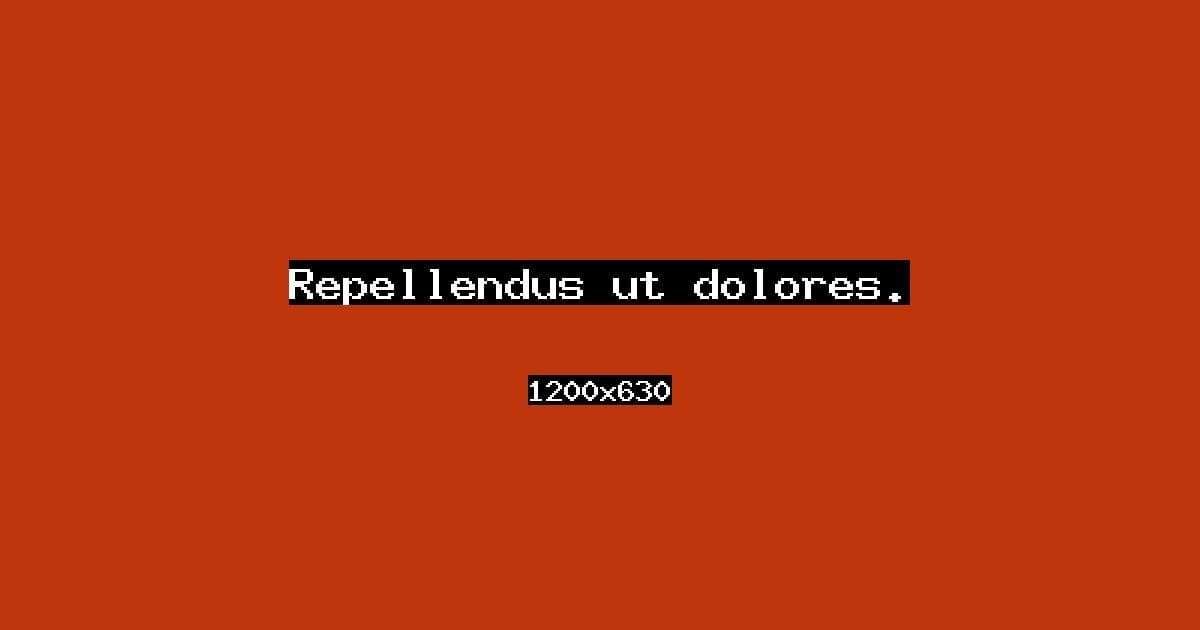 Repellendus ut dolores.