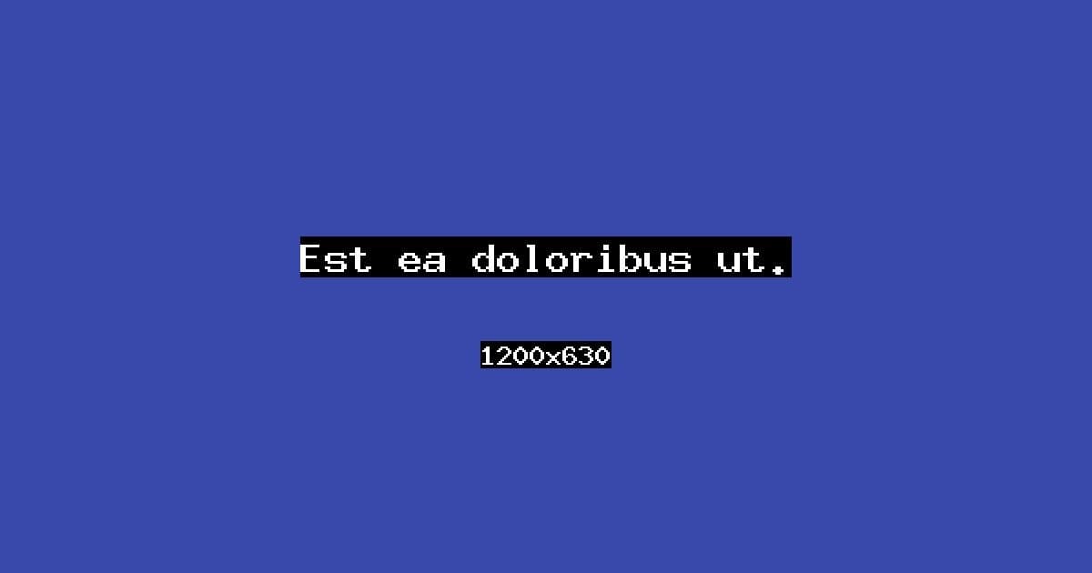 Est ea doloribus ut.