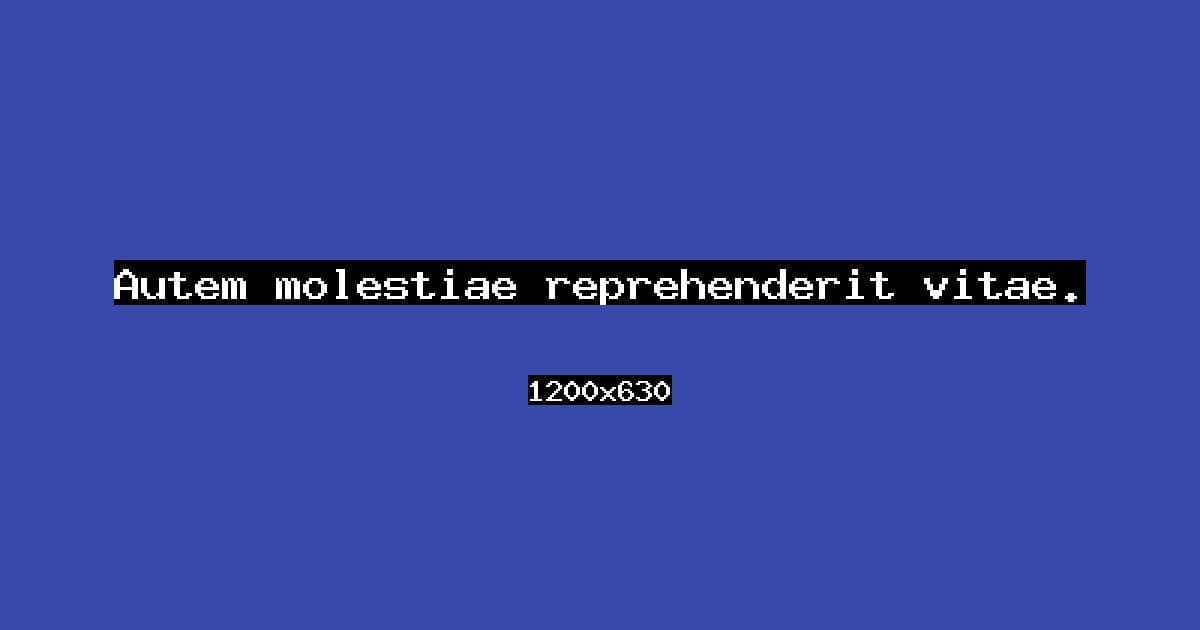 Autem molestiae reprehenderit vitae.