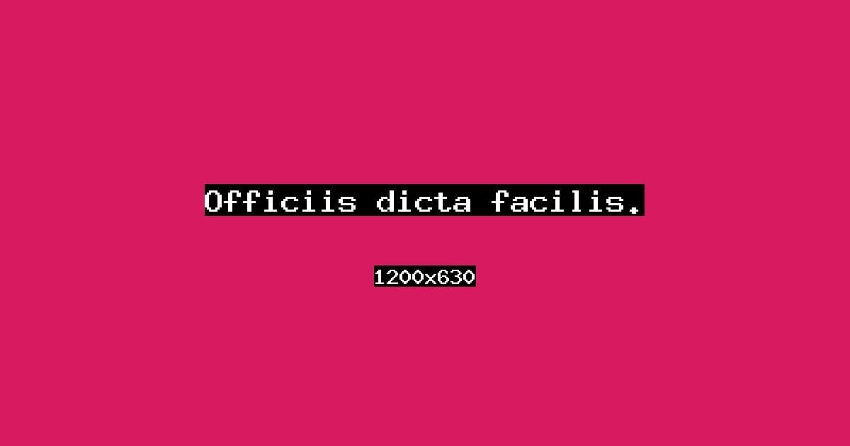 Officiis dicta facilis.