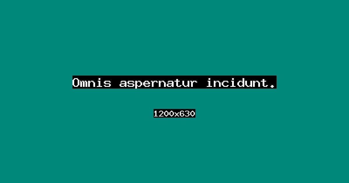 Omnis aspernatur incidunt.