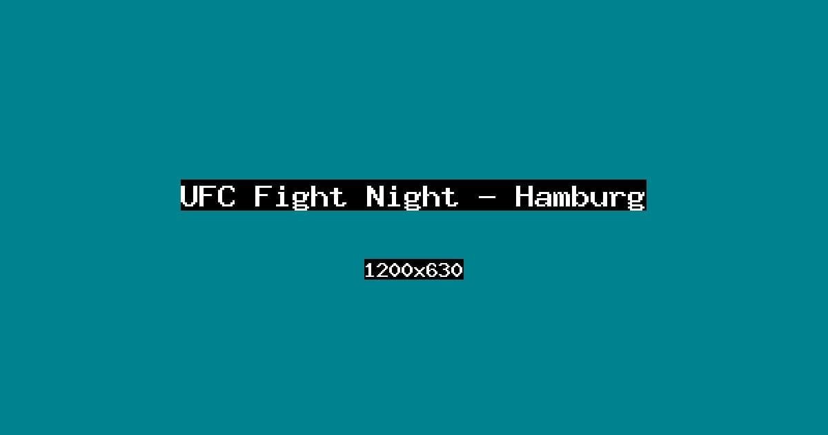UFC Fight Night — Hamburg