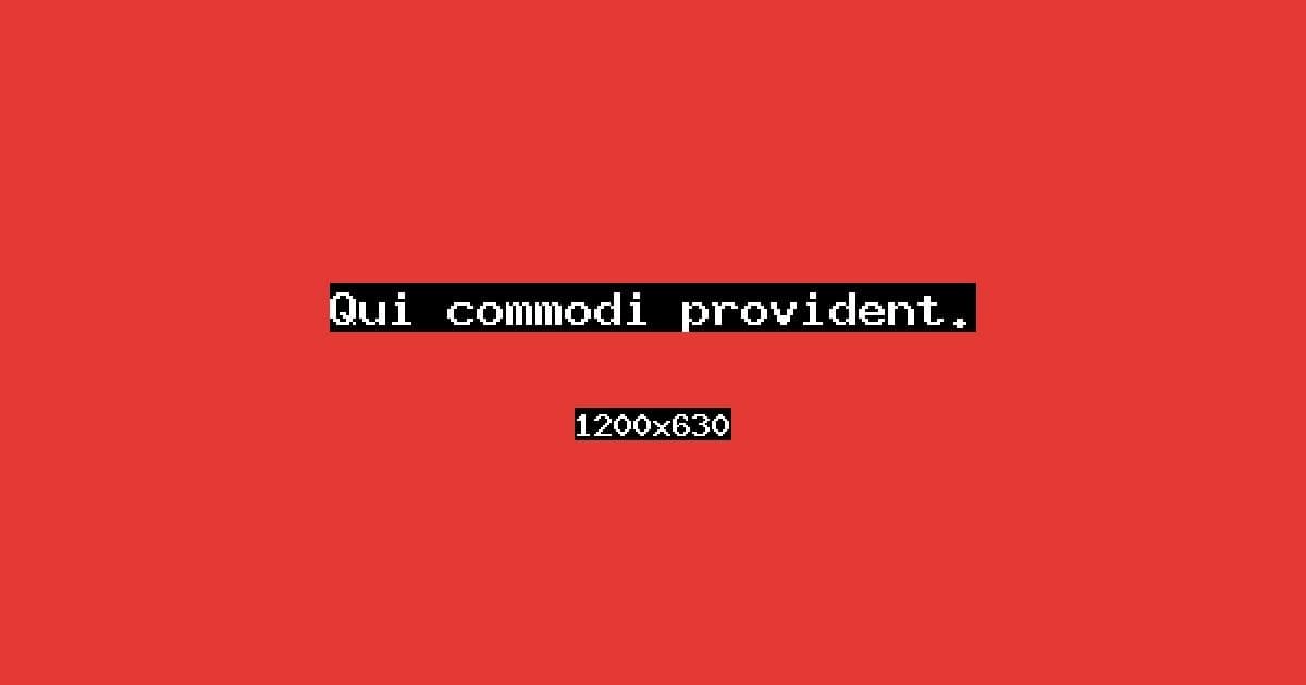 Qui commodi provident.