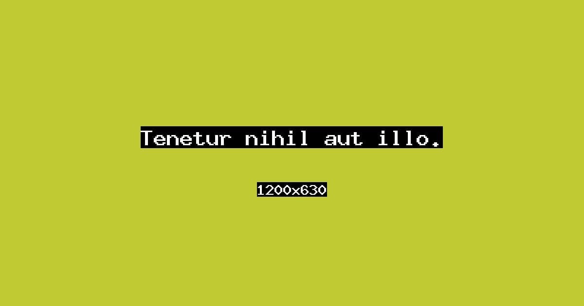 Tenetur nihil aut illo.