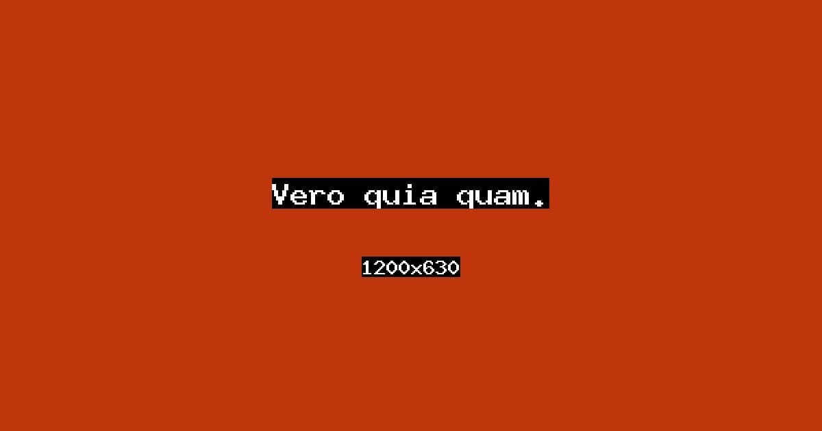 Vero quia quam.