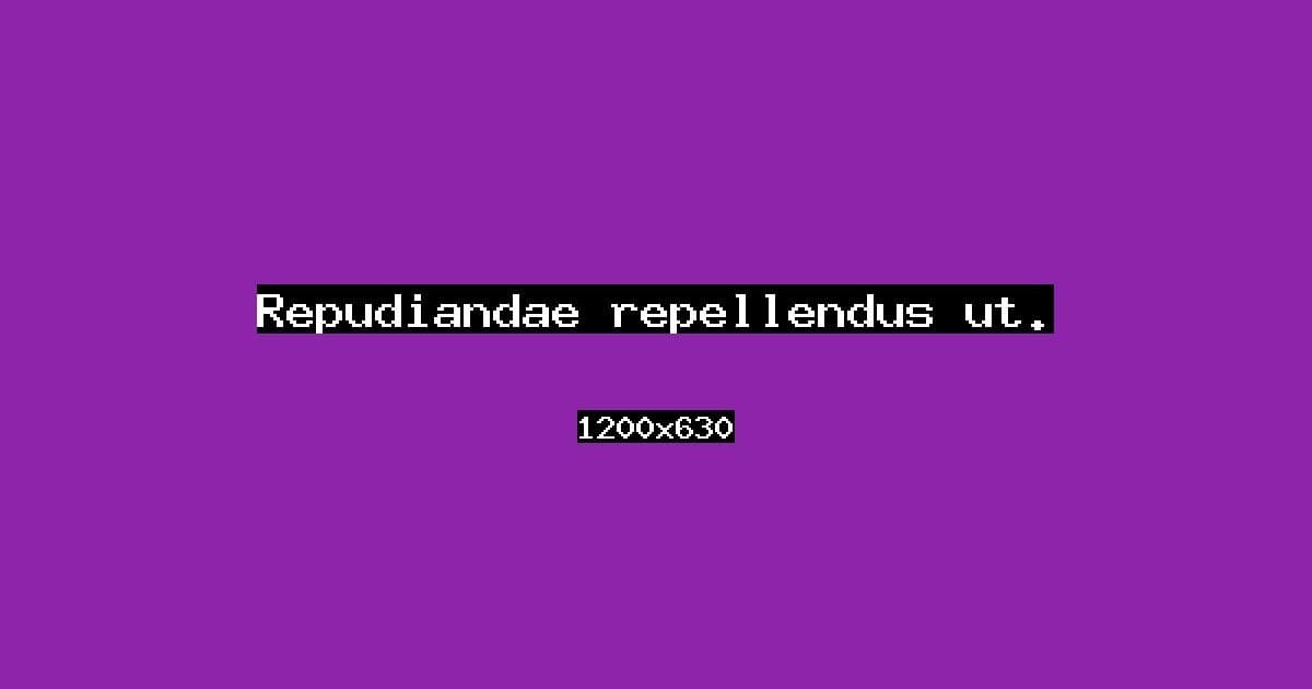 Repudiandae repellendus ut.