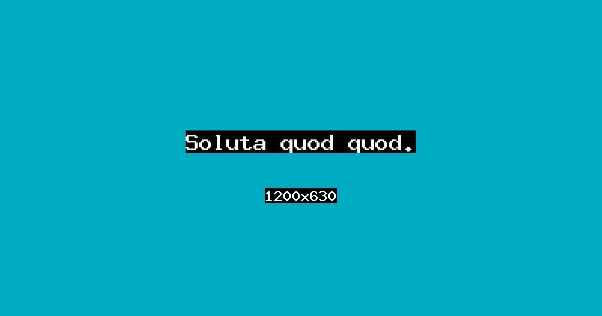 Soluta quod quod.