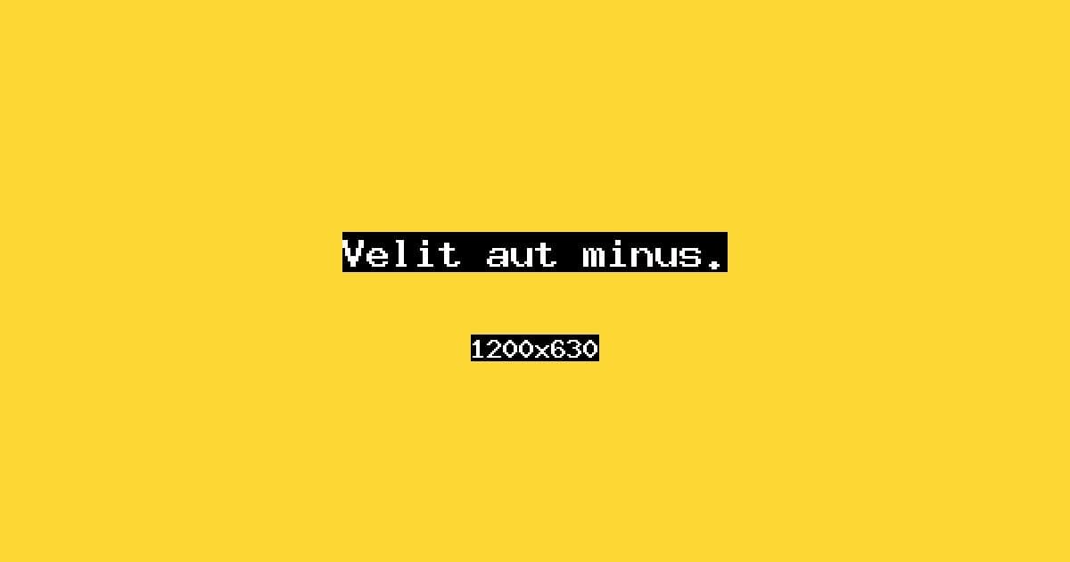 Velit aut minus.