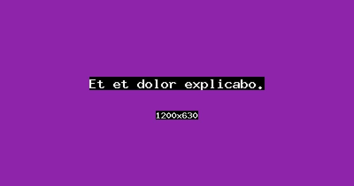 Et et dolor explicabo.