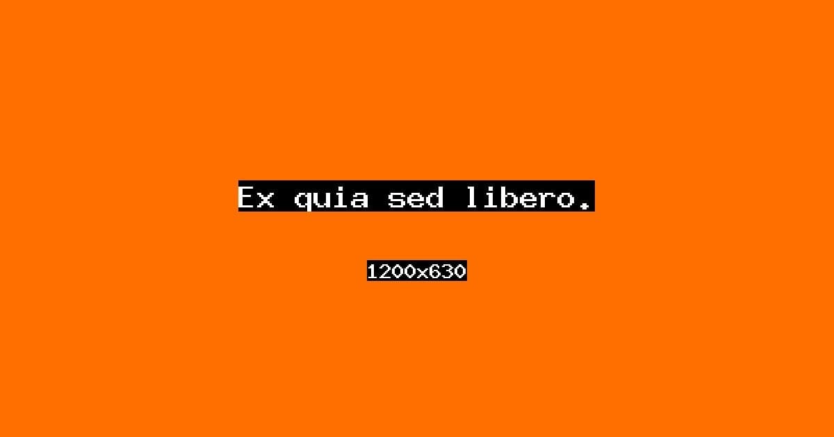 Ex quia sed libero.