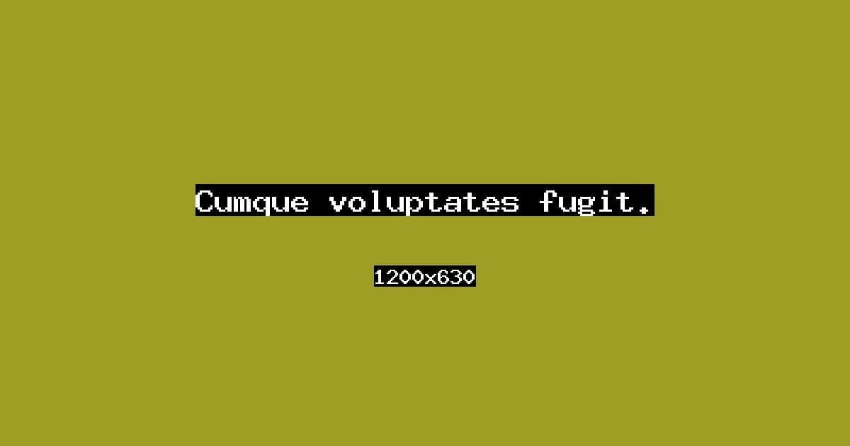 Cumque voluptates fugit.
