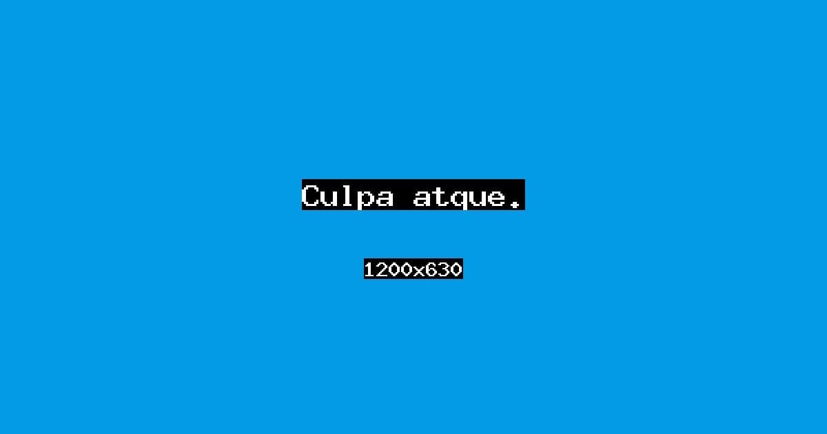 Culpa atque.