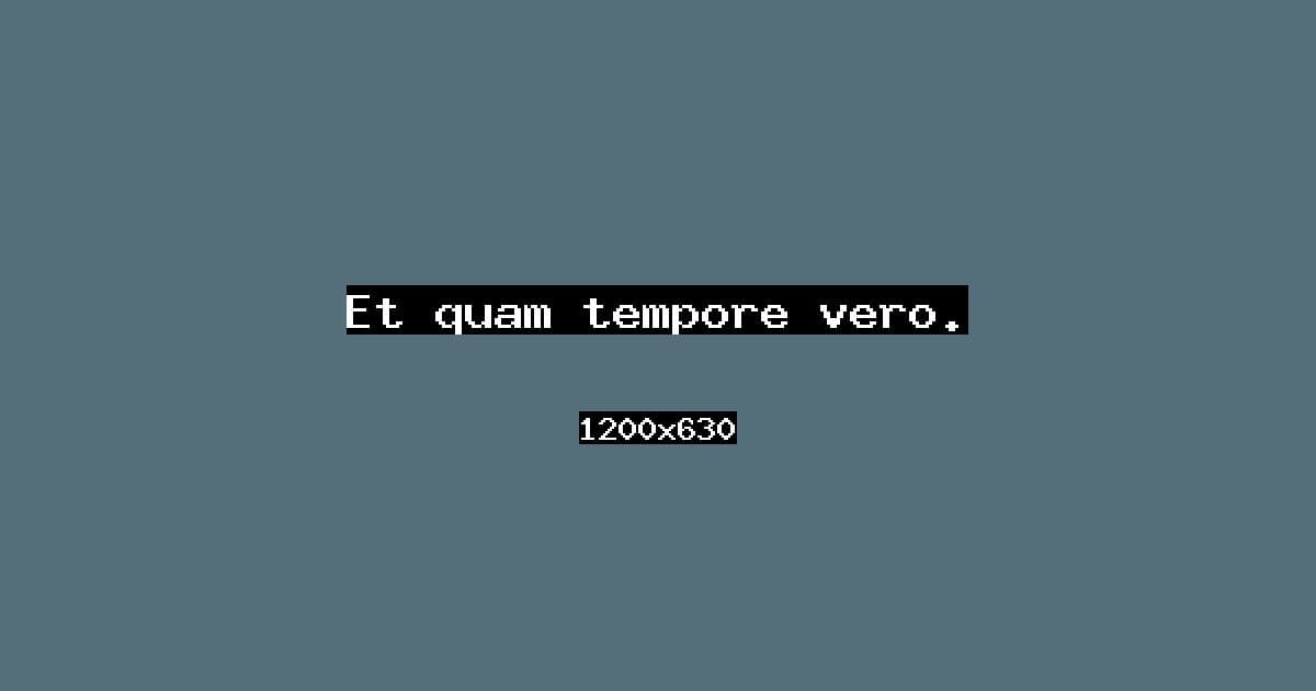 Et quam tempore vero.