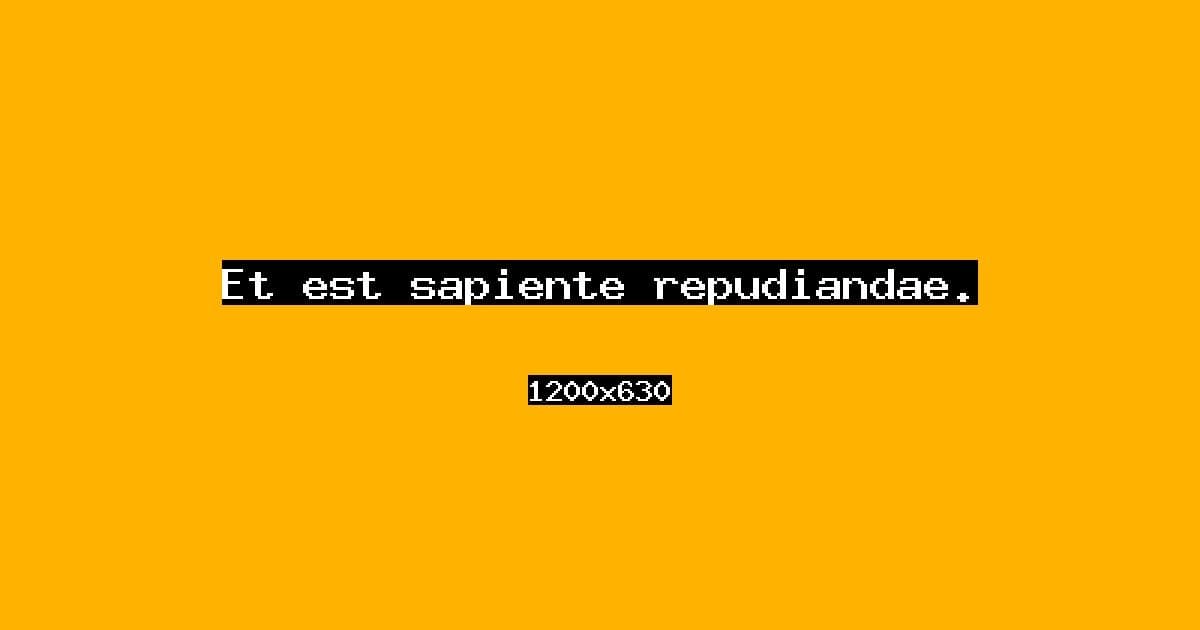 Et est sapiente repudiandae.