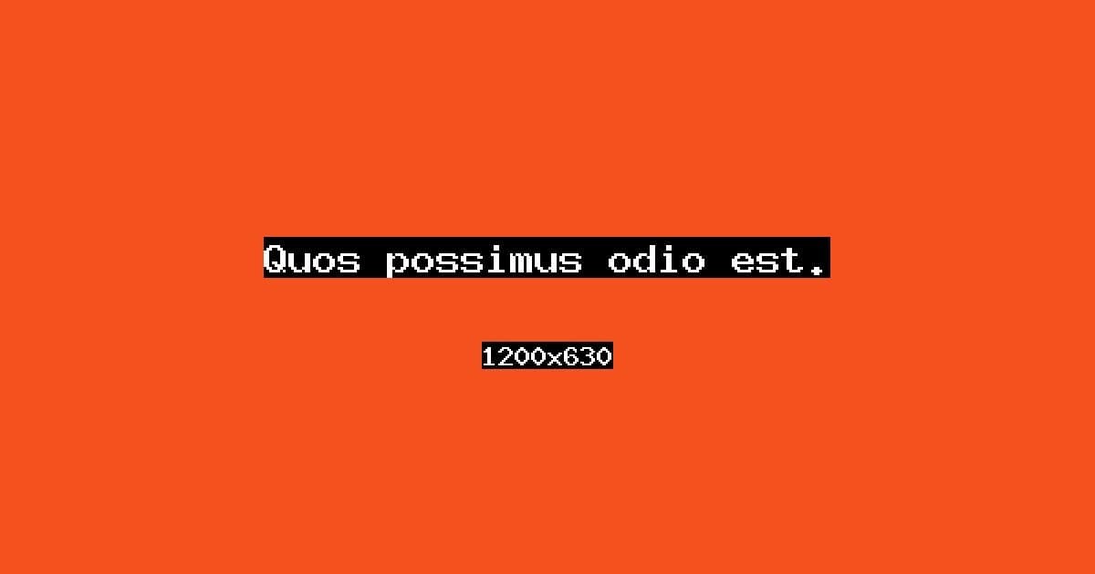 Quos possimus odio est.