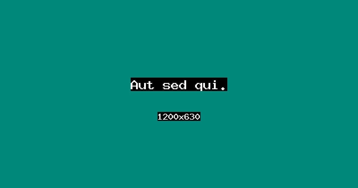 Aut sed qui.
