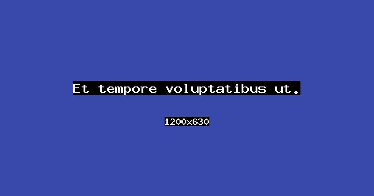 Et tempore voluptatibus ut.