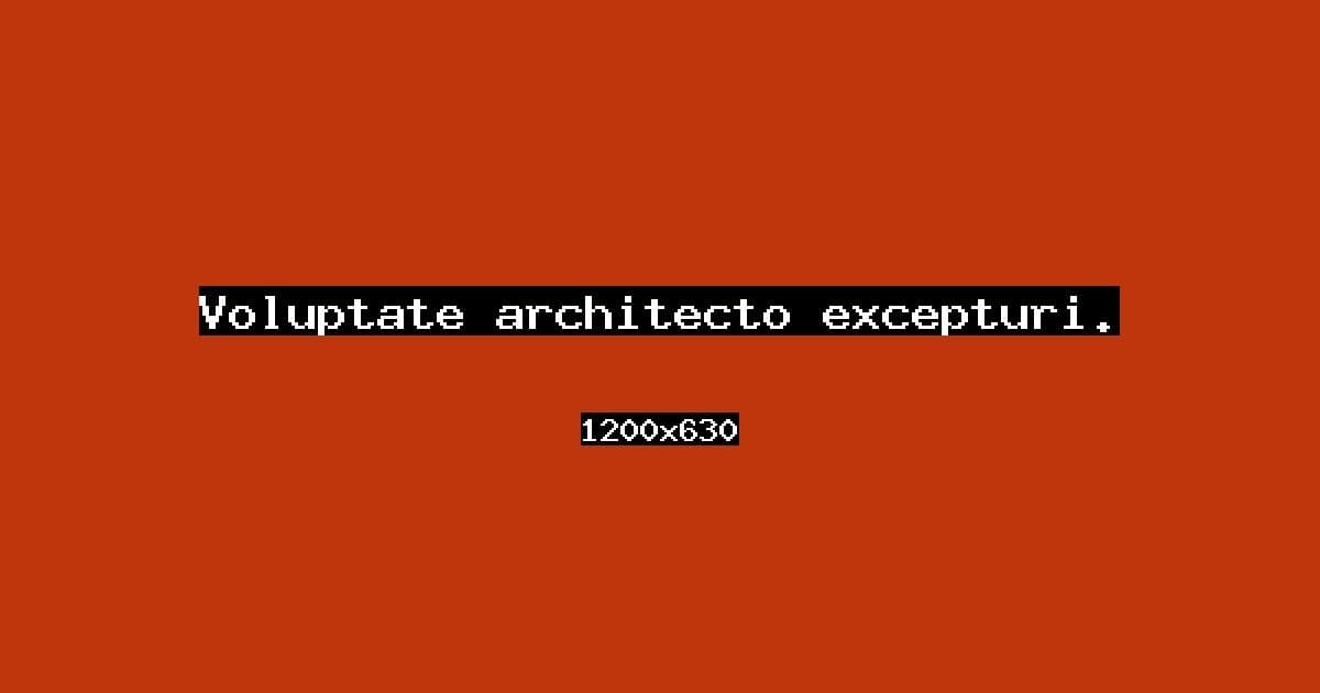 Voluptate architecto excepturi.