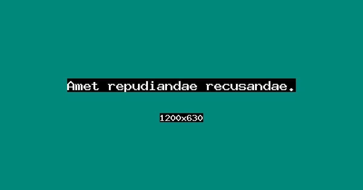 Amet repudiandae recusandae.