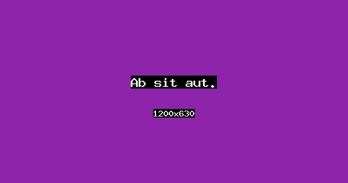 Ab sit aut.