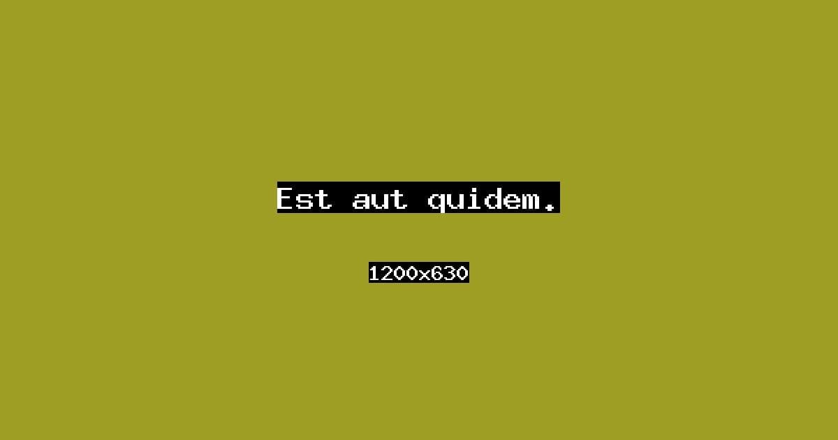 Est aut quidem.