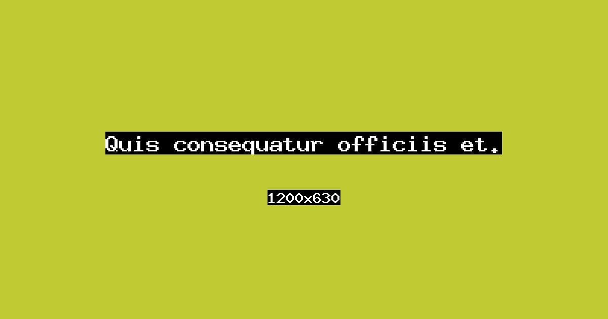 Quis consequatur officiis et.